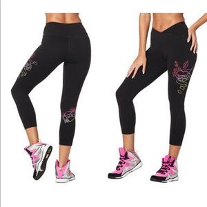 Zumba Celebrate Love Crop Leggings - Black